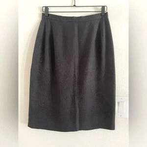 Vintage Talbots 100% Silk Black Paisley Pencil Skirt Office Holiday Women’s 8